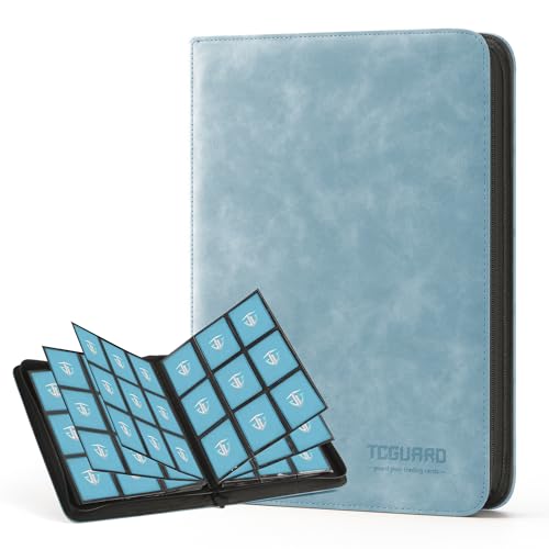 TCGUARD Trading Card Binder 9 Side Loading Pocket Card Album Hold Up to 540 Zipper Binder for Collection TCG Holder for Sports Yugioh MTG etc Sky Blue 9 - Image 1