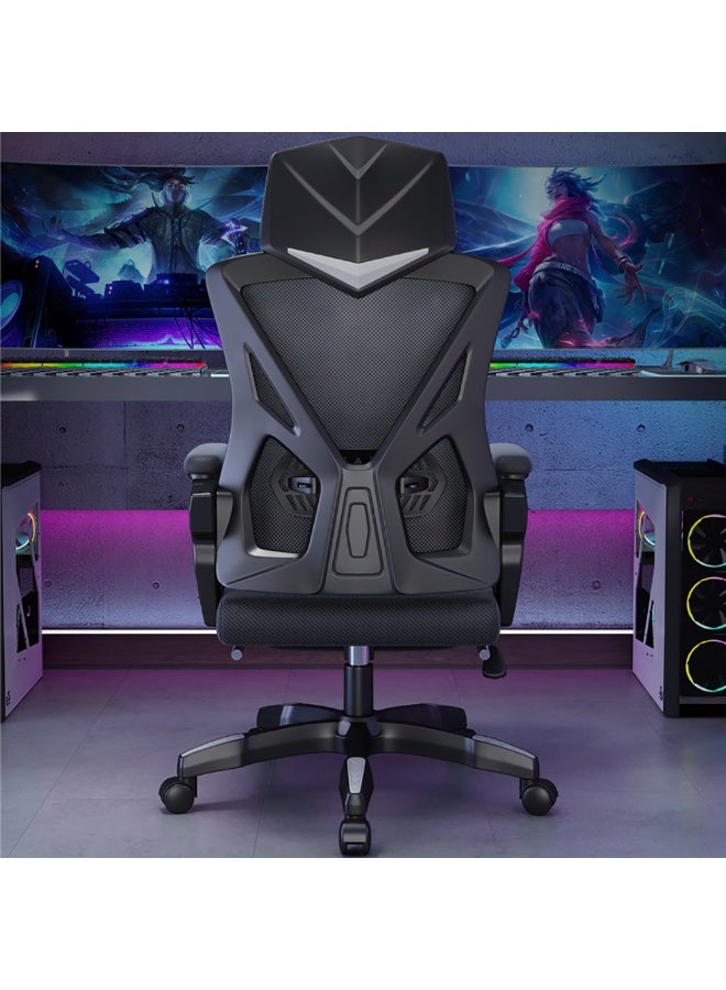 كرسي مكتب مريح، كرسي مكتب قابل للتعديل من حيث الارتفاع ومسند الظهر، كرسي مكتب قابل للتعديل مع مسند للقدمين وداعم لأسفل الظهر ومسند للقدمين للعمل والدراسة والألعاب، كرسي كمبيوتر دوار للمكتب المنزلي، Z1 (أسود) - Image 5