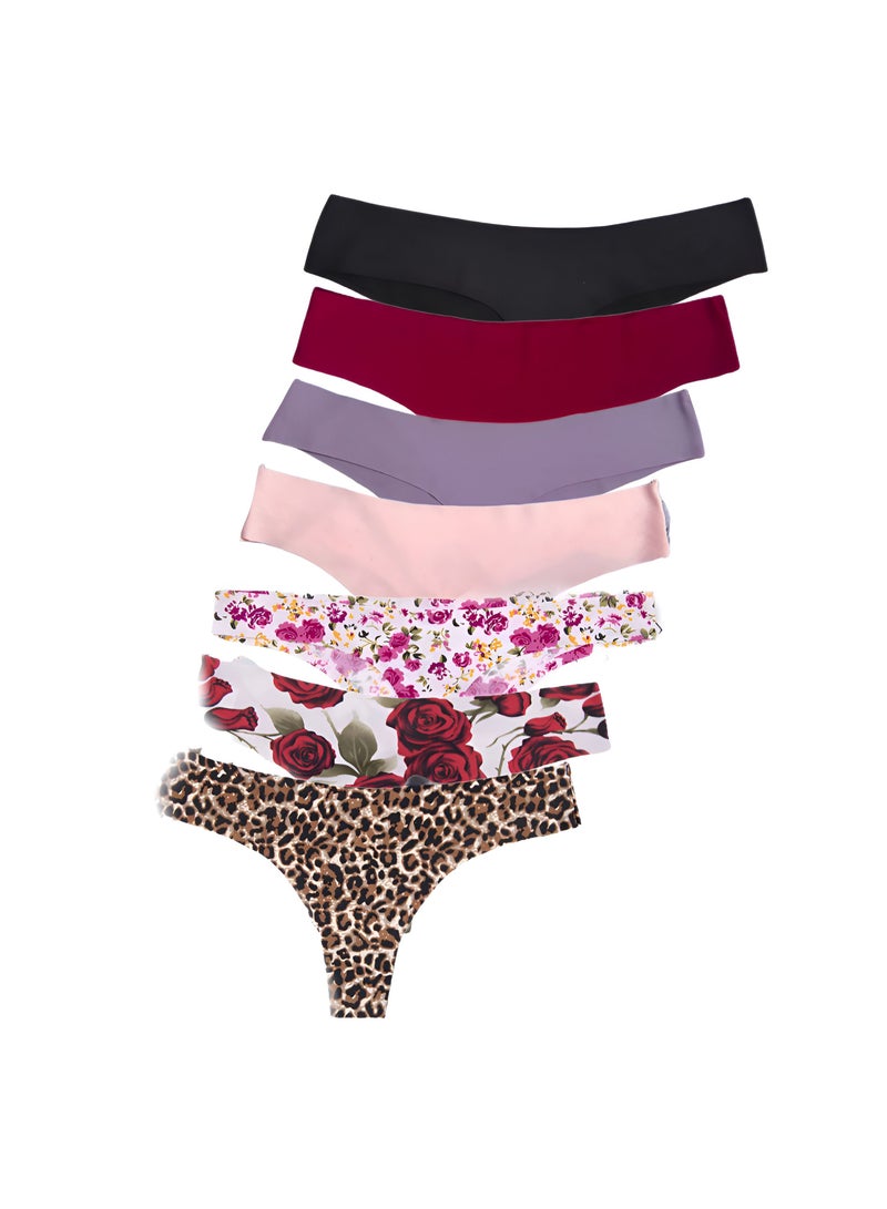 7 - Pieces Women  Silk Thong