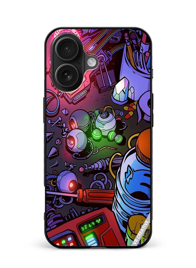 VR CREATIVE Protective Case Cover For Apple iPhone 16 Electric Devices Design Multicolour