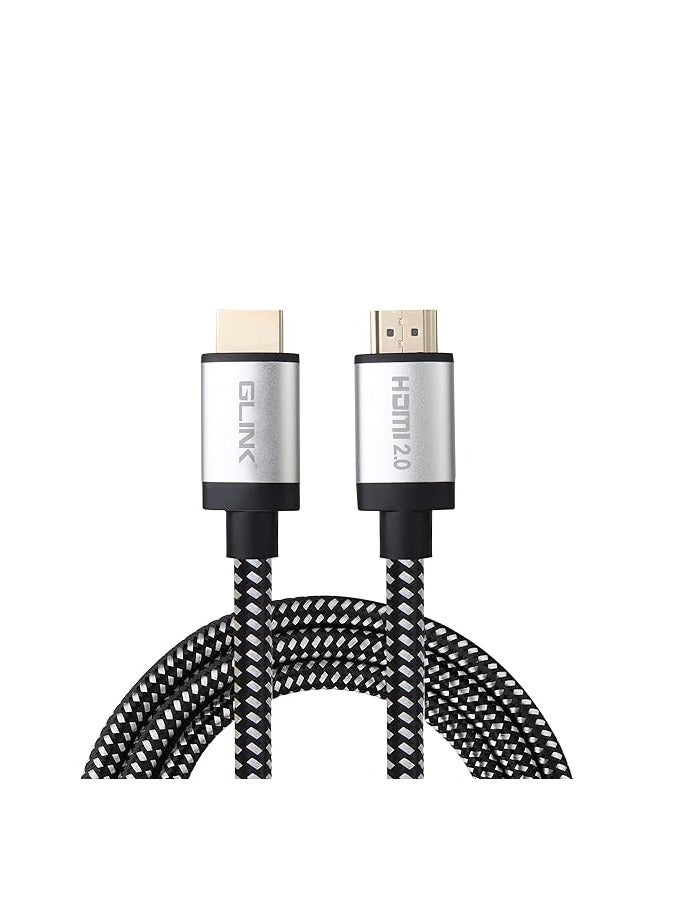 GLINK GL-201 ULTRA 4K-HIGH SPEED HDMI CABLE 2.0V with Ethernet 18Gbps, Supports DOLBY, 3D, 4K@60Hz, HDCP 2.2, Audio return, Cotton Braided, Gold Plated Metal Connector (5M/16FT) - Image 2