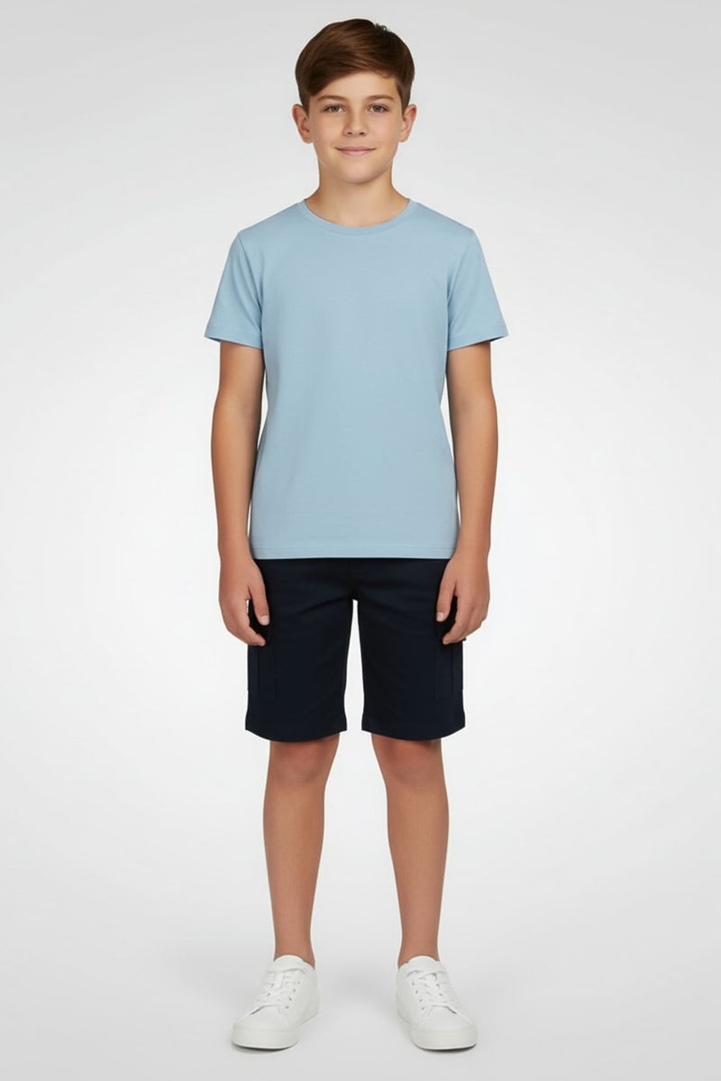 Hamleys Kids Boy Embroidered Logo Cargo Shorts, Navy - Image 1