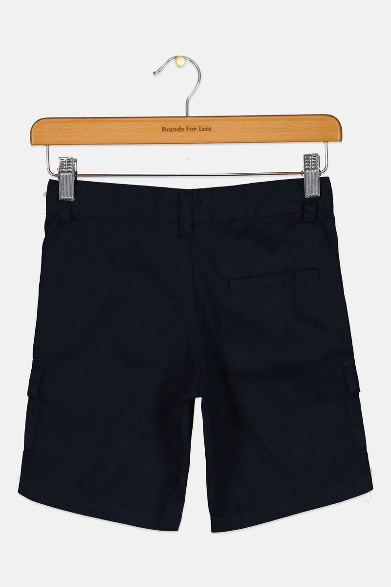 Hamleys Kids Boy Embroidered Logo Cargo Shorts, Navy - Image 3
