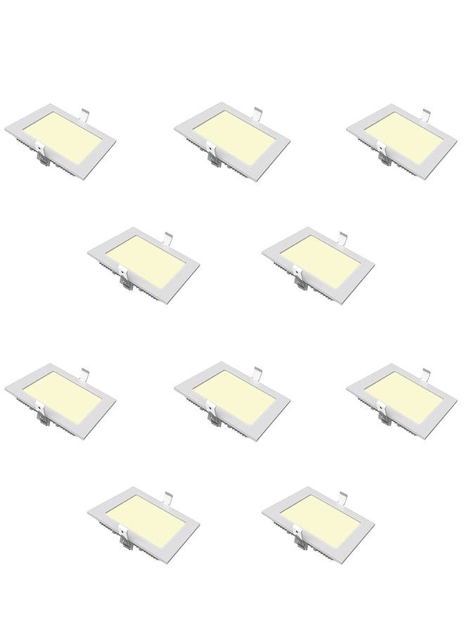 Polycab 6W LED Panel Light Scintillate Edge Slim Square Smart Offers Bright Lumination Long Lifespan No Harmful Radiation (Warm White, 3000K, 10 PCS, Cut Out: 3.93 inches) - Image 1