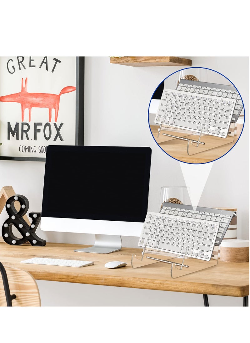 SYOSI - Mechanical Keyboard Storage Stand, Acrylic Keyboard Display Stand Holder, Mechanical Keyboard Stand Shelf, Transparent Acrylic Stand 3 Tier Keyboards Holder Tray for Tablet and Keyboard - Image 1