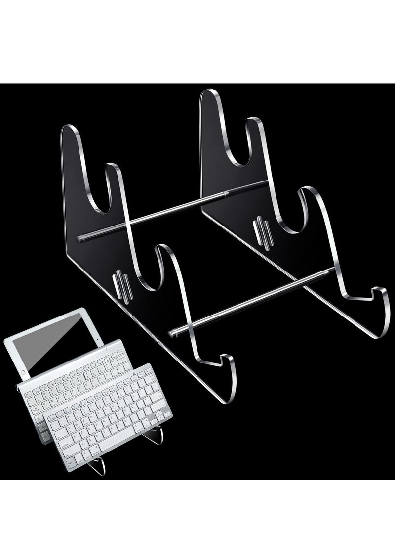 SYOSI - Mechanical Keyboard Storage Stand, Acrylic Keyboard Display Stand Holder, Mechanical Keyboard Stand Shelf, Transparent Acrylic Stand 3 Tier Keyboards Holder Tray for Tablet and Keyboard - Image 1