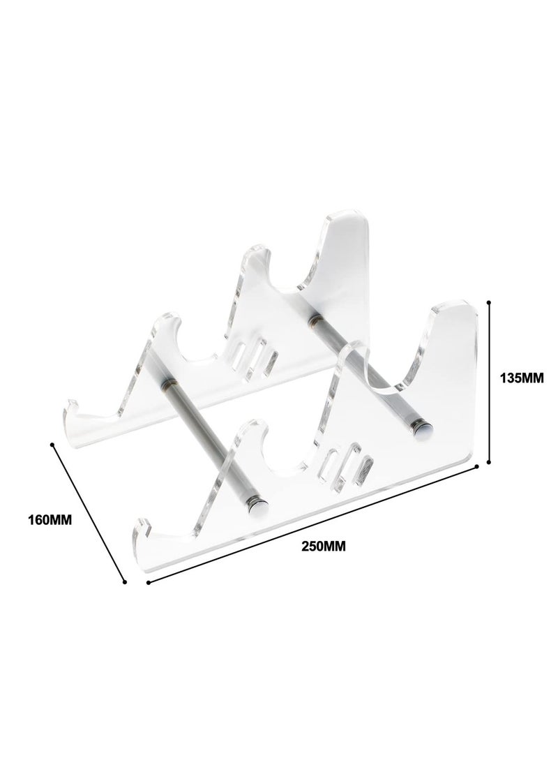 SYOSI - Mechanical Keyboard Storage Stand, Acrylic Keyboard Display Stand Holder, Mechanical Keyboard Stand Shelf, Transparent Acrylic Stand 3 Tier Keyboards Holder Tray for Tablet and Keyboard - Image 1