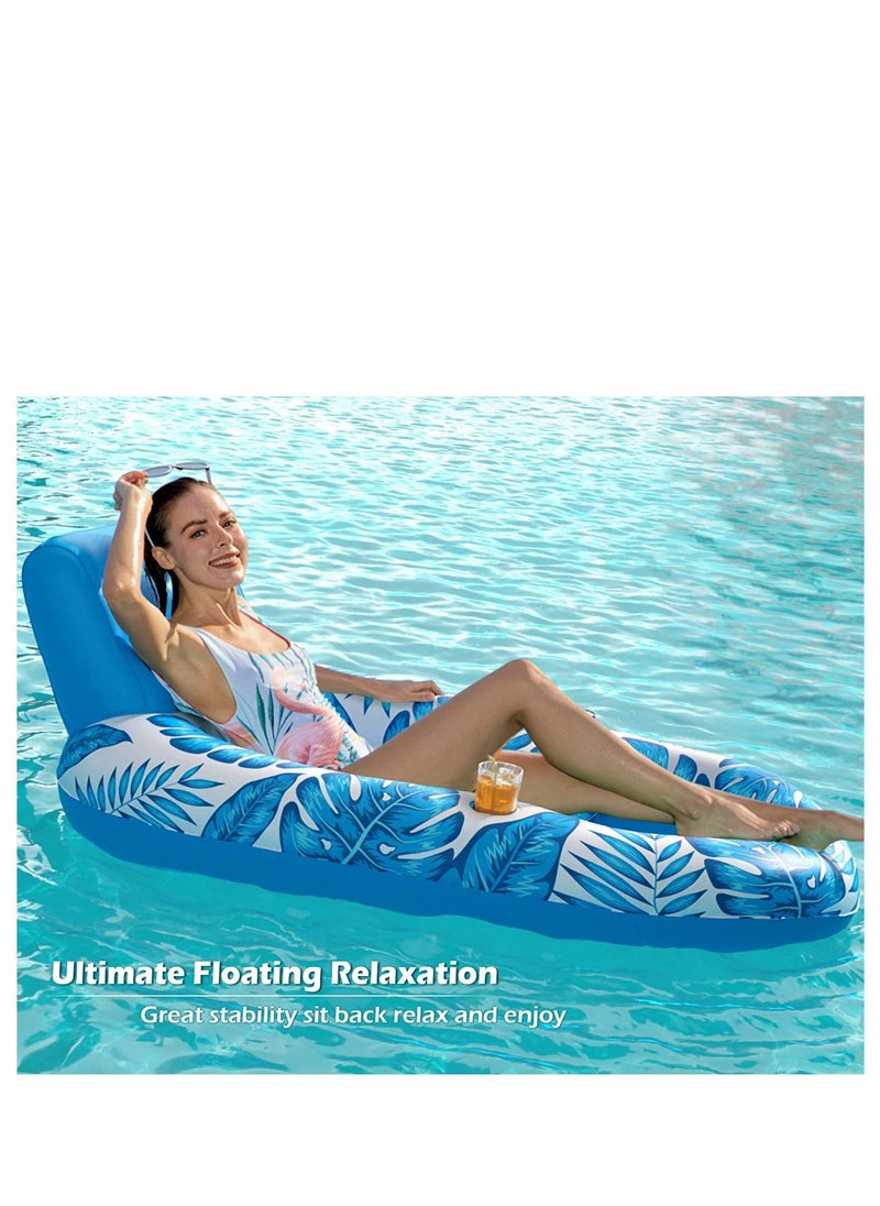 SYOSI - SYOSI Inflatable Pool Float Adult Pool Floaties Lounger Floats Rafts Floating Chair Floats Water Floaty for Swimming Pool Lake Lounge Float with Cup Holders Beach Pool Party Toys for Adults Kids - Image 1