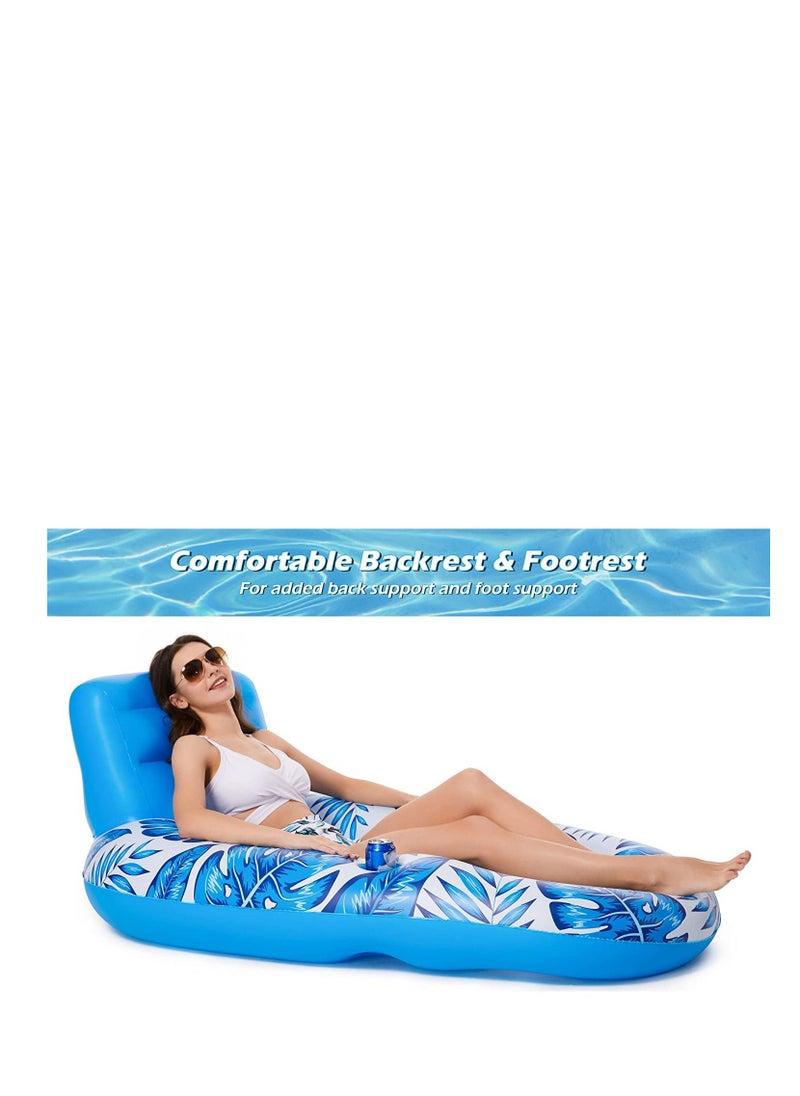SYOSI - SYOSI Inflatable Pool Float Adult Pool Floaties Lounger Floats Rafts Floating Chair Floats Water Floaty for Swimming Pool Lake Lounge Float with Cup Holders Beach Pool Party Toys for Adults Kids - Image 1