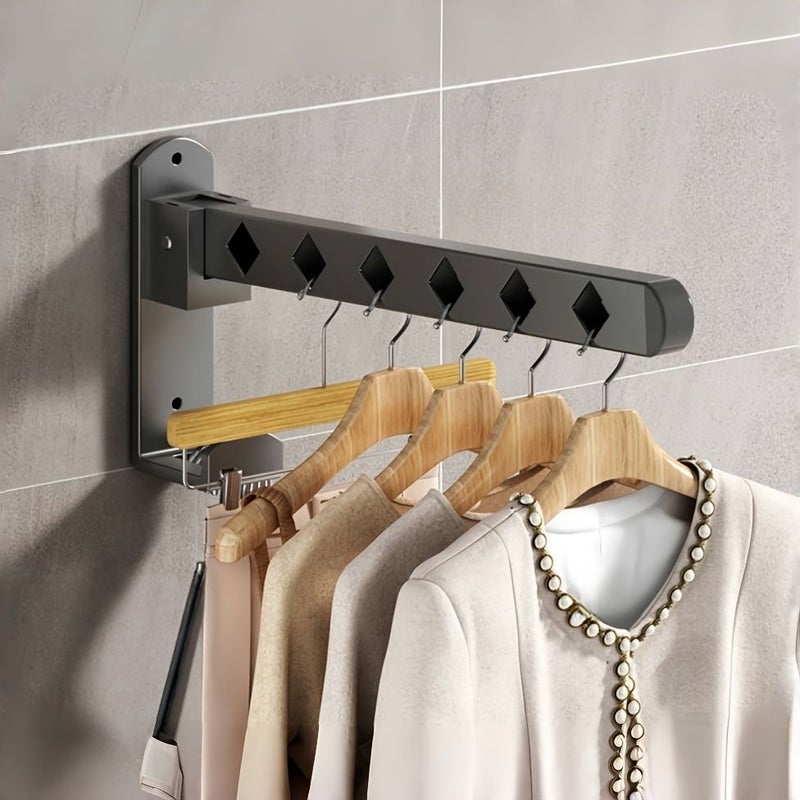 Wall Mounted Foldable No Drill Clothes Drying Rack Combination Pylons For Balcony Bathroom - Image 3