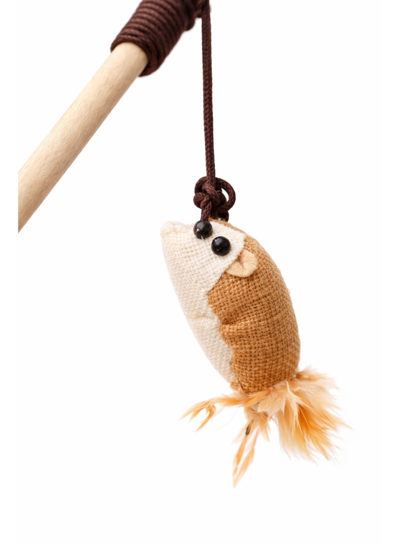 Petto Cat Teaser Toy, Interactive Wand with Dangling Fish Attachment - Image 3