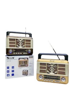 Golon wooden retro style radio RX-5170 portable rechargeable desktop vintage wooden TWS FM AM SW BAND RADIO Speaker  - Image 1