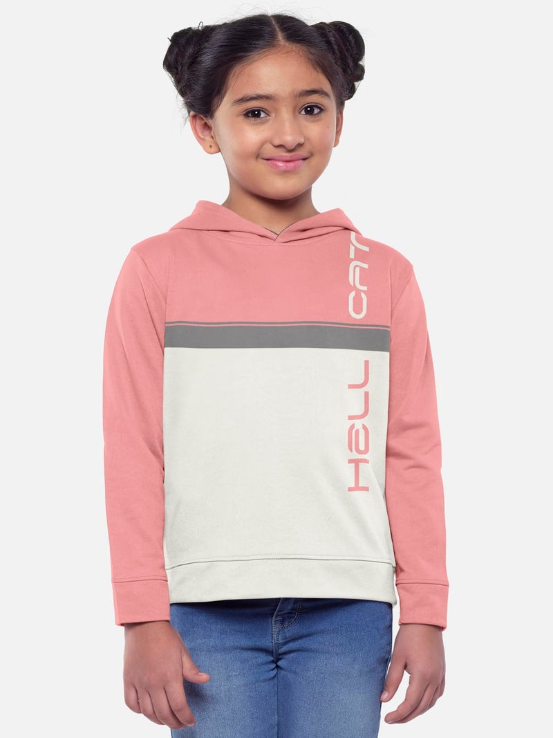 HELLCAT Trendy Printed Cotton Blend Full Sleeve Hoodie T-Shirt Jogger Trackpant Clothing Set for Girls Pink/Dark Grey 15-16 Years - Image 3