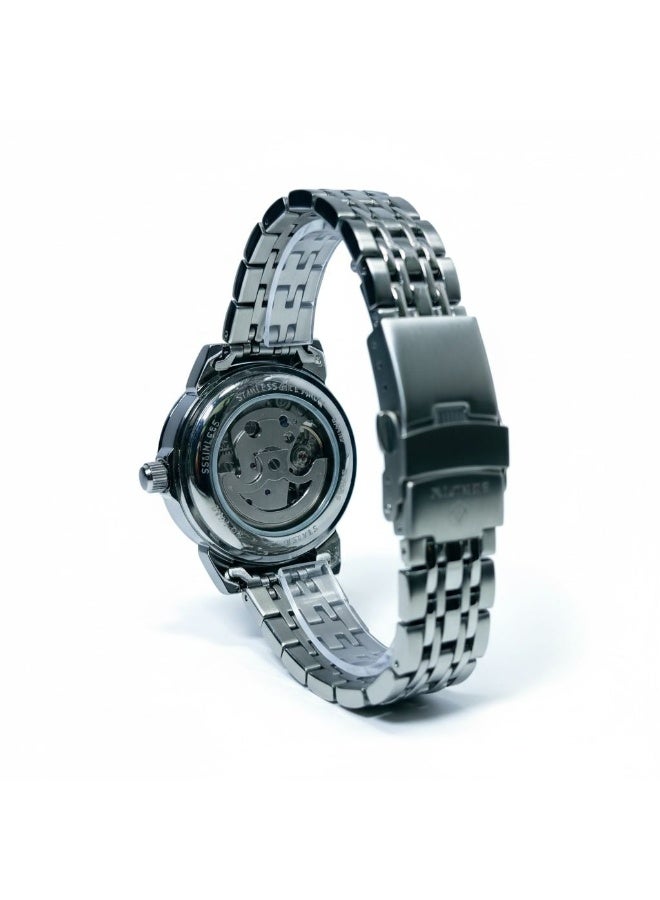 SHADOW Eclipse AS8190L Automatic Skeleton Watch for Women Stainless Steel Strap Elegant Luxury Ladies Wrist Watch Silver - Image 4