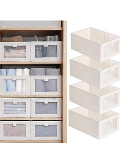 Hihonor Wardrobe Clothes Organizer, 4 Pack Drawer Organizers and Storage, Foldable Closet Organizer Bins Storage Containers for Organizing Clothing Jeans Toys Book Shelves Closet Wardrobe  - Image 1