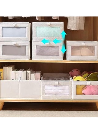 Wardrobe Clothes Organizer Storage Box, 4 Pack Drawer Organizers and Storage, Foldable Closet Organizer Bins Storage Containers for Organizing Clothing Jeans Toys Book Shelves Closet Wardrobe - view 5