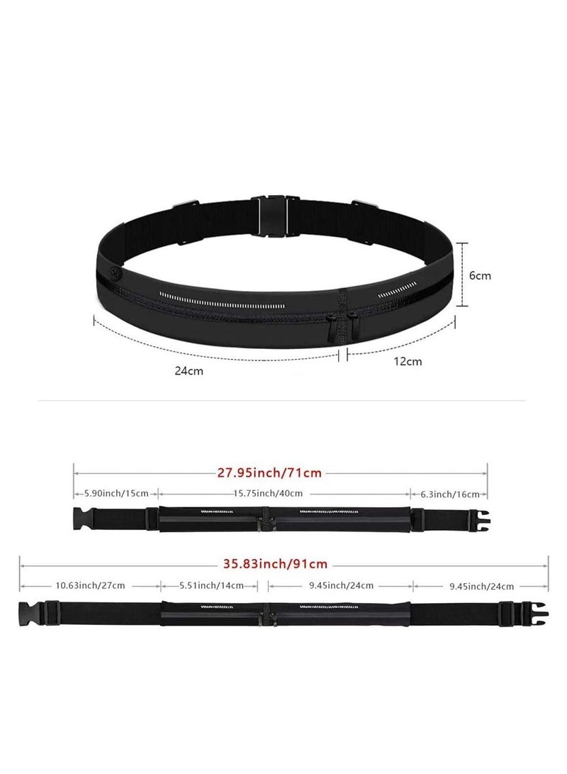 SYOSI 2 Pack Running Belt Waist Pack Fanny Pack for Men and Women with 2 Expandable Pockets Sweatproof Rainproof Mobile Phone Pouch Bag fit for Hiking Jogging Walking Cycling etc  - Image 2