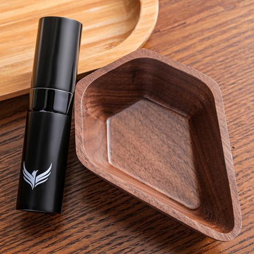KNODOS Walnut Coffee Bean Dosing Cup and RDT Coffee Spritzer Gift Set Coffee Bar Accessories Wooden Dosing Vessel Single Dose Coffee Measuring Tray Kit - Image 1