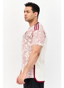 Adidas Men Sportswear Fit Short Sleeve Mexico Football Jersey, Beige  - Image 2