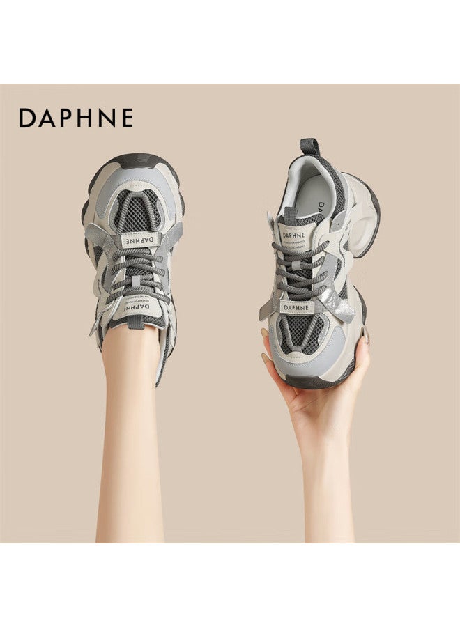 Daphne Thick-soled Mesh Dad Shoes Women's Spring Breathable Casual Sports Shoes 4025101121 Grey 35 - Image 1