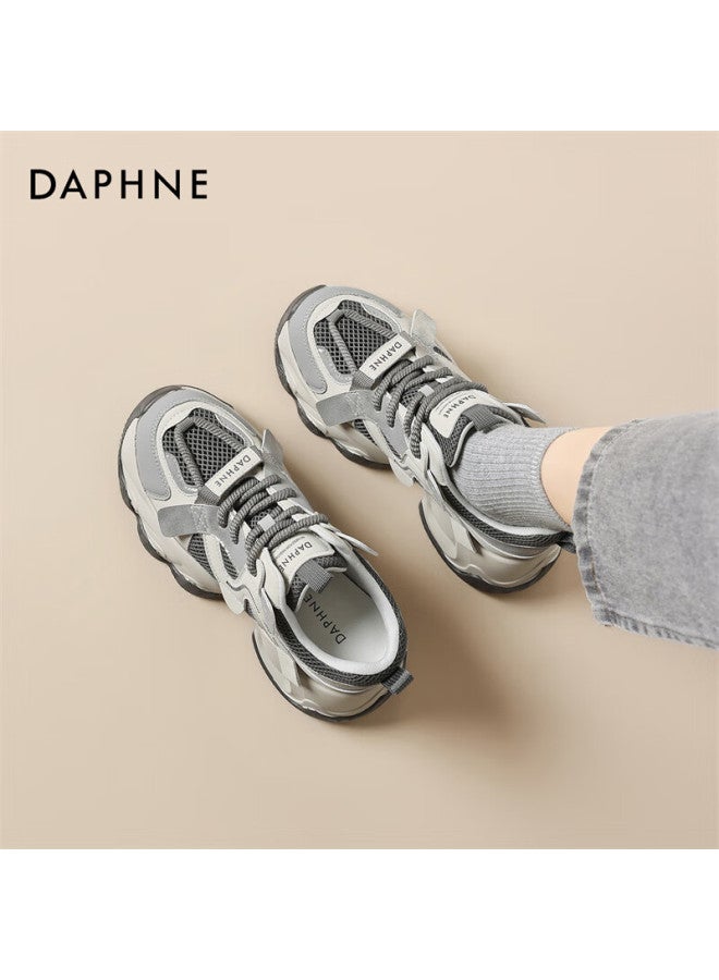 Daphne Thick-soled Mesh Dad Shoes Women's Spring Breathable Casual Sports Shoes 4025101121 Grey 35 - Image 5