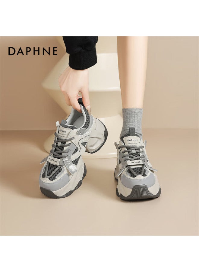 Daphne Thick-soled Mesh Dad Shoes Women's Spring Breathable Casual Sports Shoes 4025101121 Grey 35 - Image 3