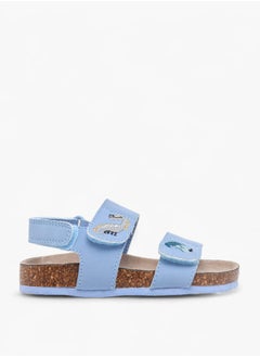 JUNIORS Boys Embroidered Strap Sandals With Hook And Loop Closure  - Image 1