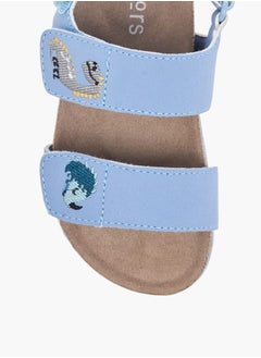 JUNIORS Boys Embroidered Strap Sandals With Hook And Loop Closure  - Image 3