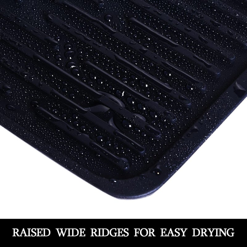 muyulin Small Dish Drying Mat, Silicone Dish Mats for Kitchen Countertop, 11.5"x9.1", for Rack Over the Sink, Pots, Pans, Glassware, Silverware, Stemware, Car Center Cap, Dishwasher safe, Reusable - Image 5