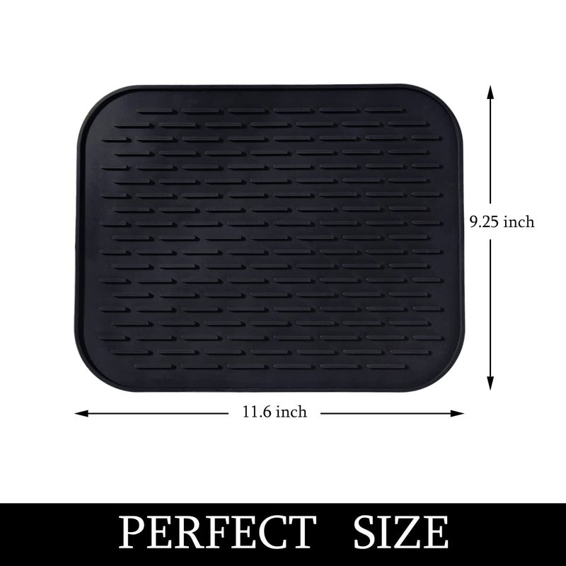 muyulin Small Dish Drying Mat, Silicone Dish Mats for Kitchen Countertop, 11.5"x9.1", for Rack Over the Sink, Pots, Pans, Glassware, Silverware, Stemware, Car Center Cap, Dishwasher safe, Reusable - Image 2