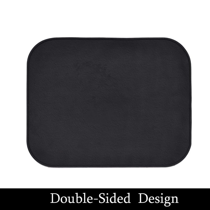 muyulin Small Dish Drying Mat, Silicone Dish Mats for Kitchen Countertop, 11.5"x9.1", for Rack Over the Sink, Pots, Pans, Glassware, Silverware, Stemware, Car Center Cap, Dishwasher safe, Reusable - Image 3