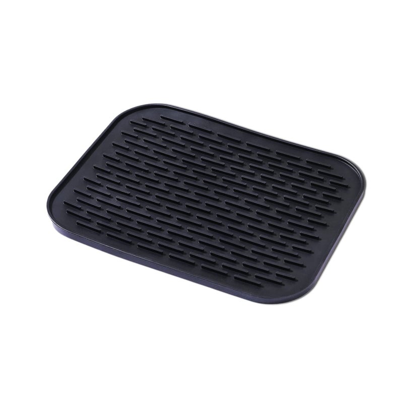 muyulin Small Dish Drying Mat, Silicone Dish Mats for Kitchen Countertop, 11.5"x9.1", for Rack Over the Sink, Pots, Pans, Glassware, Silverware, Stemware, Car Center Cap, Dishwasher safe, Reusable - Image 1