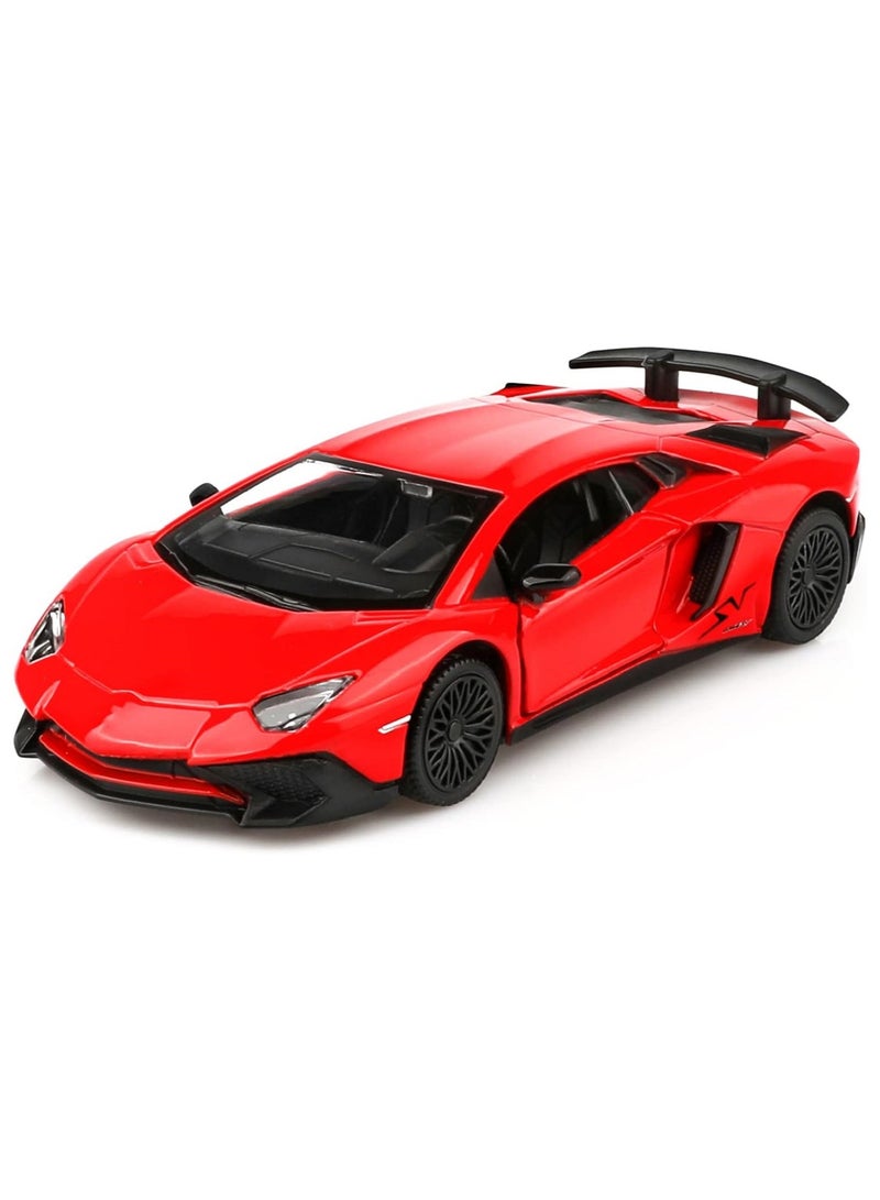 هالامودو 1:36 سبيكة السيارة الرياضية نموذج , سحب لعبة مع فتح الأبواب , ديكور المجمع , نموذج السيارة للأطفال فتى هدية البنت الأحمر , 12.5 سم * 5.5 سم * 3 سم - Image 1