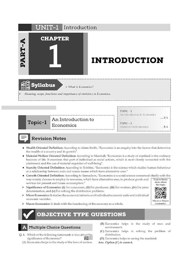 null - Oswaal CBSE Question Bank Class 11 Economics, Chapterwise and Topicwise Solved Papers For 2025 Exams - Image 1