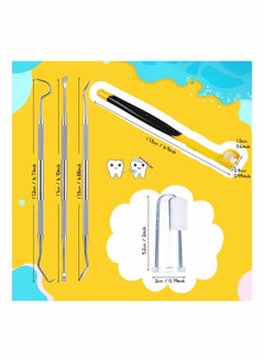 Y&D 7 Pieces Dog Teeth Cleaning Kit Includes Dental Tooth Scaler and Scraper Stainless Steel Tarter Remover 3 Head Toothbrush Silicone Finger Plaque Tools  - Image 2