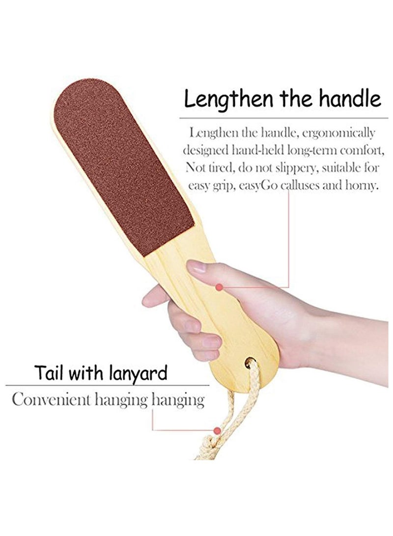 BLOOMING TIME Double-sided Wood Foot Rasp Dead Skin Callus Remover Foot File Exfoliating Brush Wooden Handle Pedicure Scrubber - Image 2