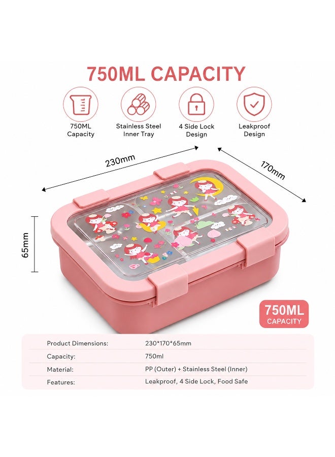 Toshionics 750ml Stainless Steel Lunch Box for Adults, Students & Office Use – 304 Leakproof Food Container - Image 2