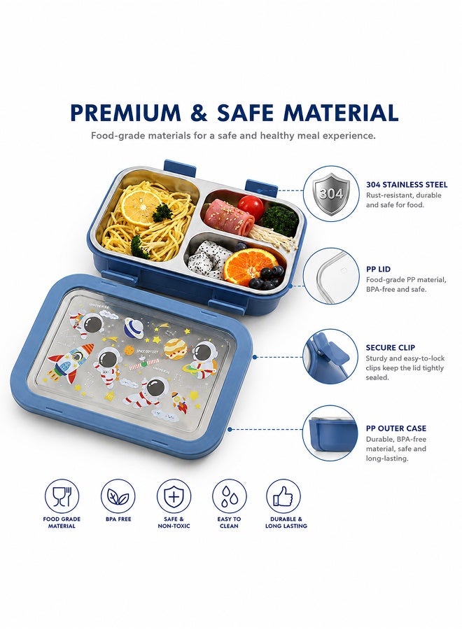 Toshionics 750ml Stainless Steel Lunch Box for Adults, Students & Office Use – 304 Leakproof Food Container - Image 3