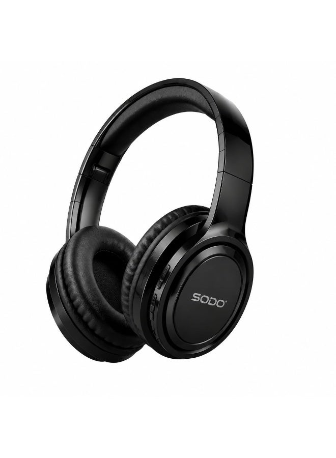 SODO SD-1012 Wireless Bluetooth Headphones with TF Card Slot & Built-in Mic - Black - Image 2