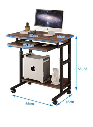 Computer Table with Keyboard Underlay Mobile Bedside Table with Rolling Cart Height Adjustable Home Computer Desk Stand to Monitor Color Brown - pzsku/Z8257A3ECACACDCA49945Z/45/_/1721395859/b2eb5a54-3ff5-4aa5-8b24-2fcd2d6d7817