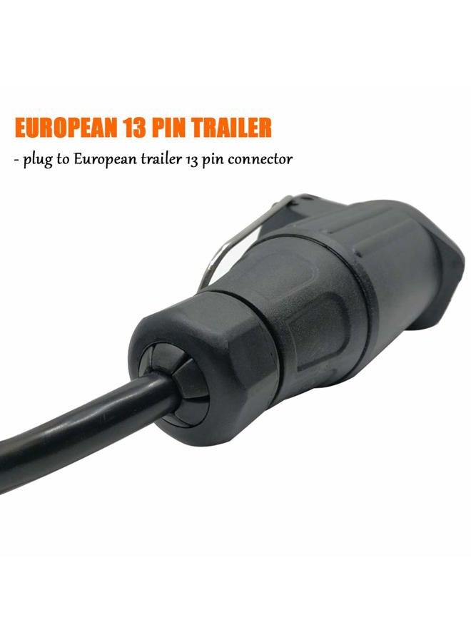 CARROFIX US Vehicle 7-Way Blade Connector to European 13-Pin Round Trailer Light Converter - Plug and Play Design - Image 5
