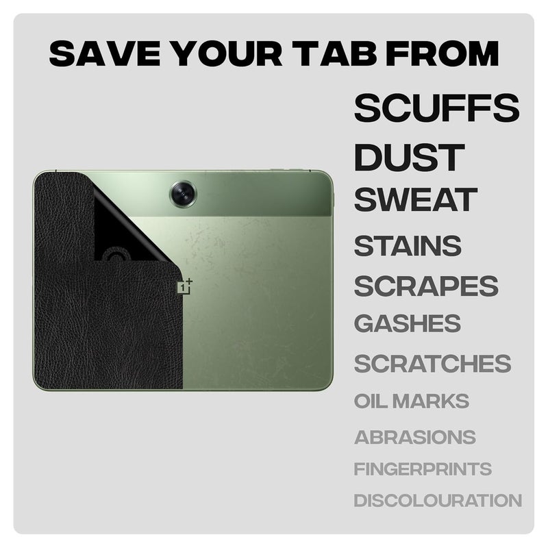 Capes Tablet Skins for OnePlus Pad Go | Ultra-Thin Protective Film | Anti-Scratch Vinyl Decal Skin | Not Case/Cover (Black Leather, Back Skin) - Image 3