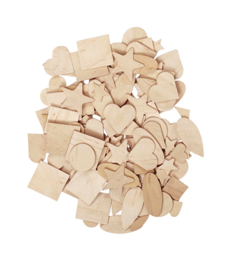 Chenille Kraft Creativity Street Natural Wood Shapes 1000 Piece Assortment