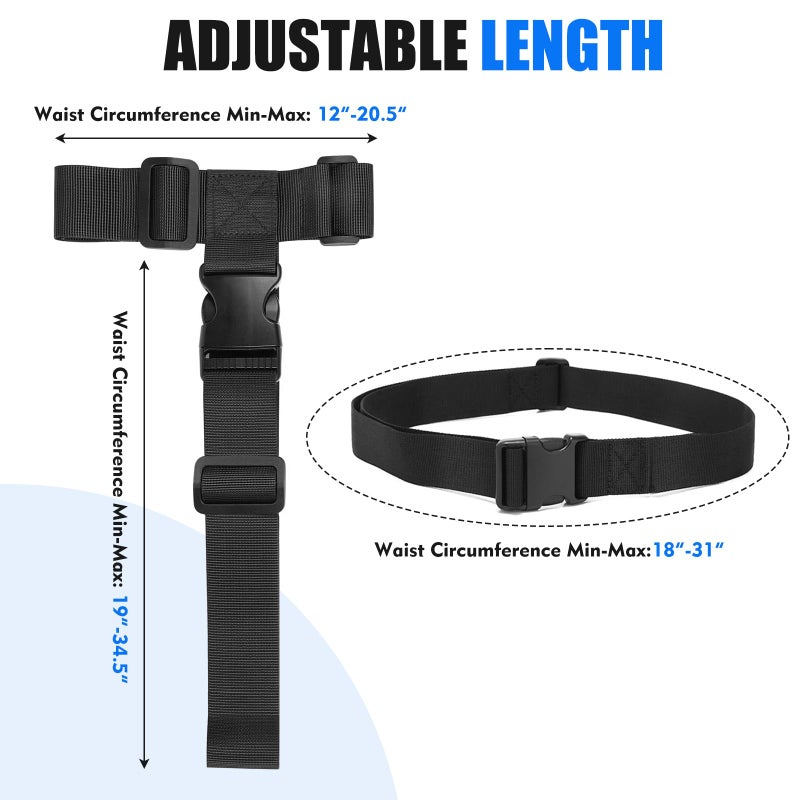 Wiratca 2 Pack Luggage Straps for Suitcases, Luggage Straps to Connect Two Suitcases, Adjustable T-Type and Normal Suitcase Straps for Connect 3 Luggage Together (Black) - Image 2