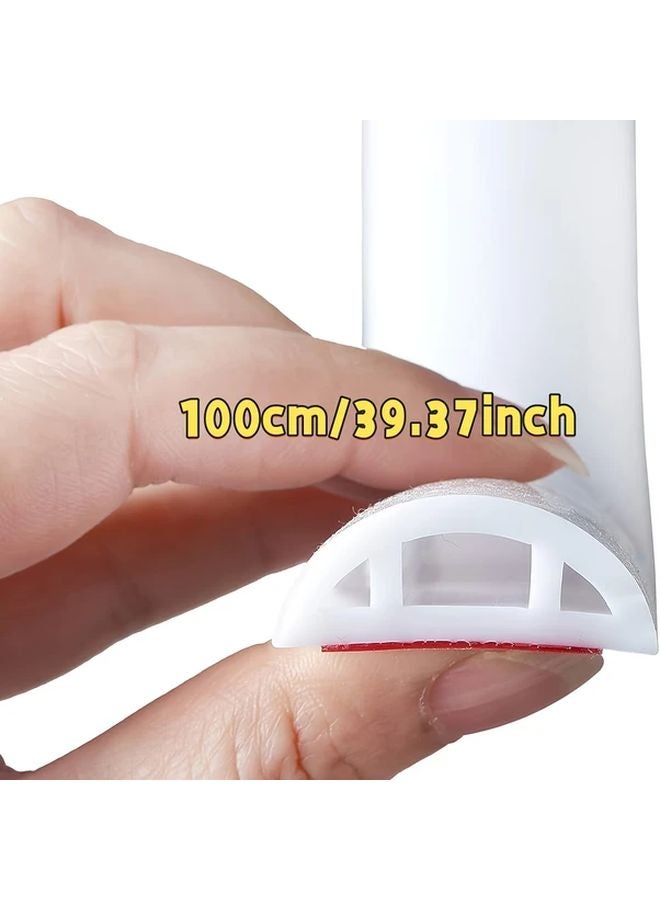 عتبة دش بيضاء ذاتية اللاصق سدادة مياه 100 سم حاجز تناثر الحمام القابل للطي - Image 1