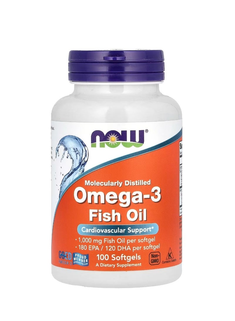 now Omega-3 Fish Oil 1000 mg 180 EPA - 120 DHA 100 Softgels - Image 1
