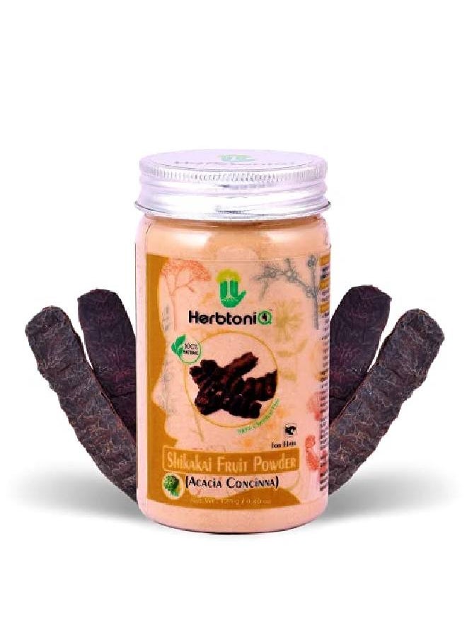 Herbtoniq مسحوق فاكهة شيكاكاي 100% (أكاسيا كونسينا) 125 جرام لحزمة الشعر (125 جرام)  - Image 1