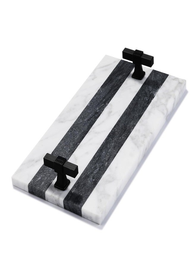 EVERBBKING Guest Towel Holder Tray for Bathroom, Marble Guest Napkin Holder, Disposable Hand Towel Holder, White and Black Bathroom Accessories Decor, Paper Towel Holder Tray, Napkin Tray wash Cloth Holder - Image 1