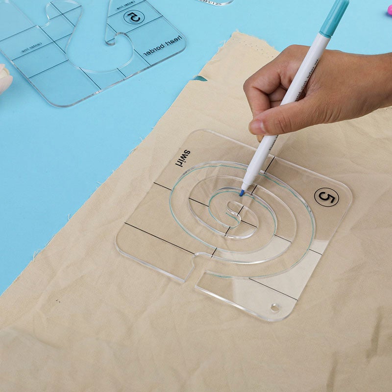 Acrylic Diy Sewing Patchwork Ruler Special-Shaped Hollow Sewing Template Presser Foot Kit Patchwork Template Combination - Image 3