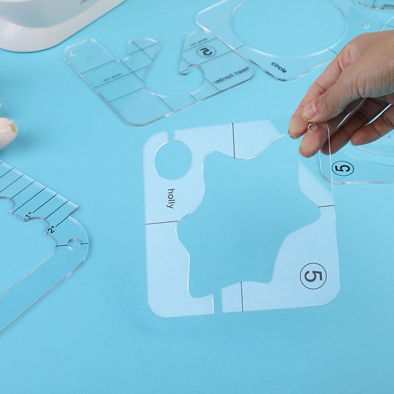 Acrylic Diy Sewing Patchwork Ruler Special-Shaped Hollow Sewing Template Presser Foot Kit Patchwork Template Combination - Image 5